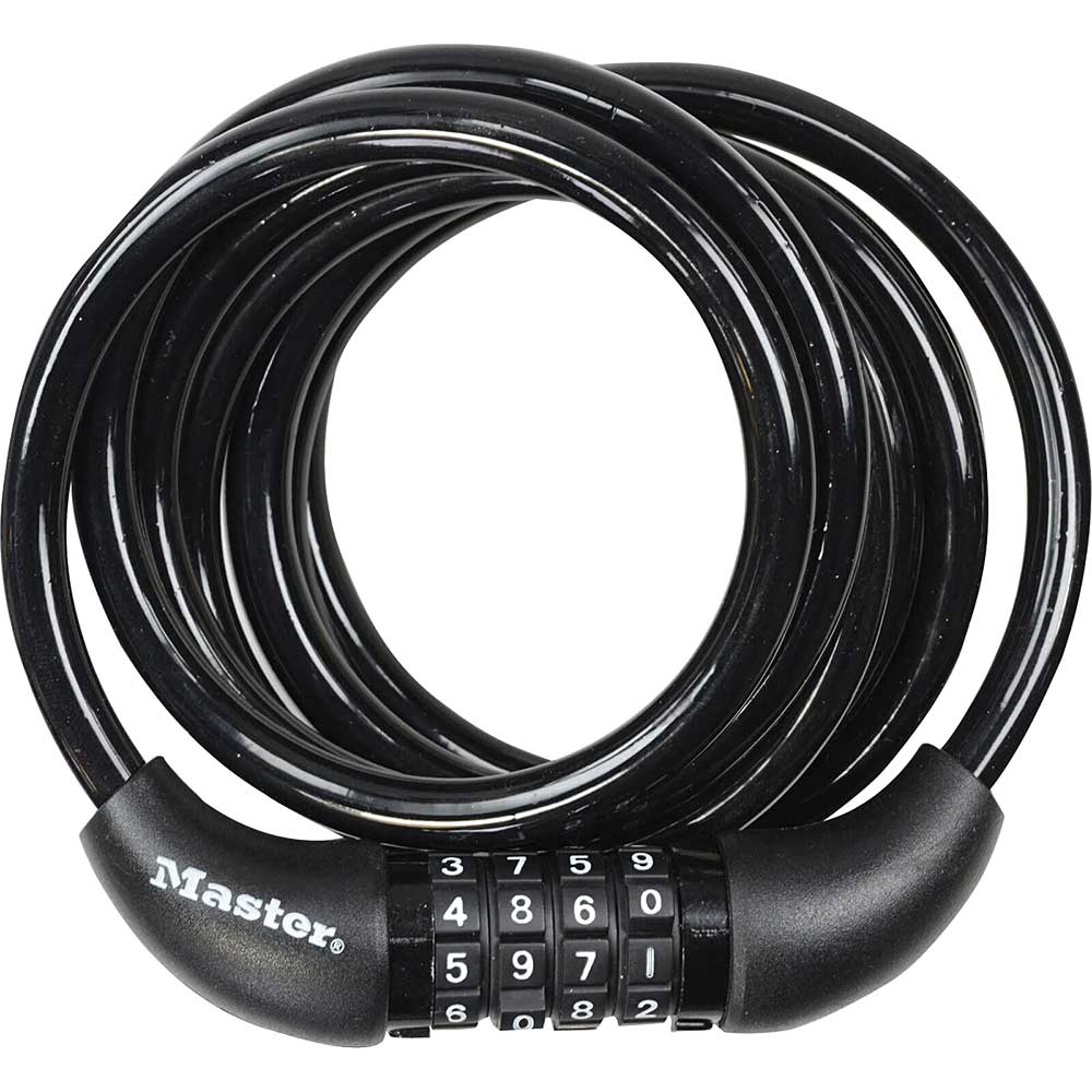 MasterLock Self Coiling Combination Cable Lock 18 Metre x 8mm MasterLock Self Coiling Combination Cable Lock 18 Metre x 8mm