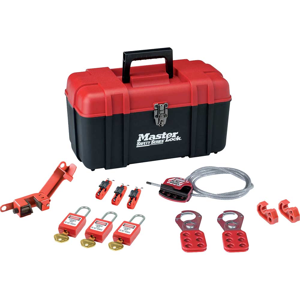 MasterLock 12 Piece Lockout Toolbox Kit for Valve and Electrical Devices