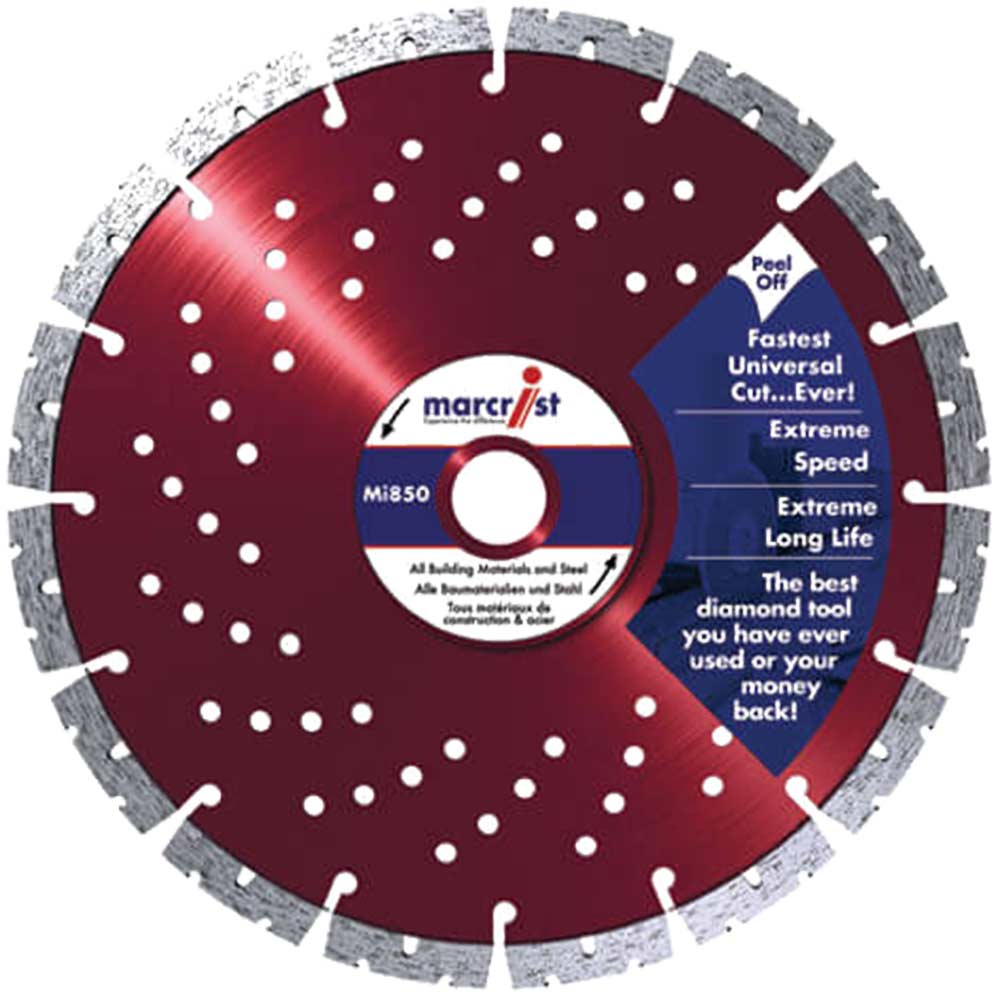 Marcrist MI850 350mm x 25mm Fast Universal Diamond Cutting Blade without Flange for Building Materials Concrete Natural Stone and Metal