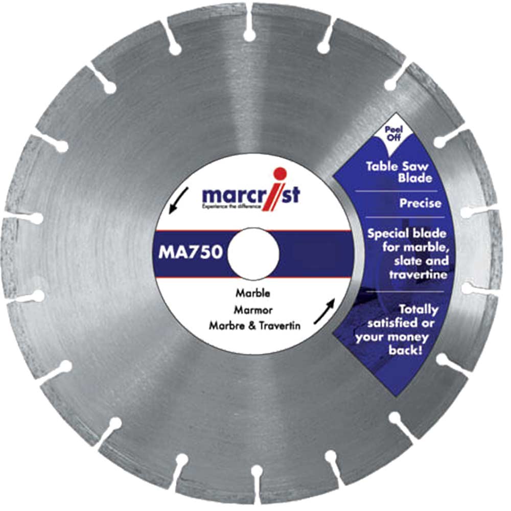 Marcrist MA750 250mm x 25mm Diamond Cutting Disc for Marble and Slate