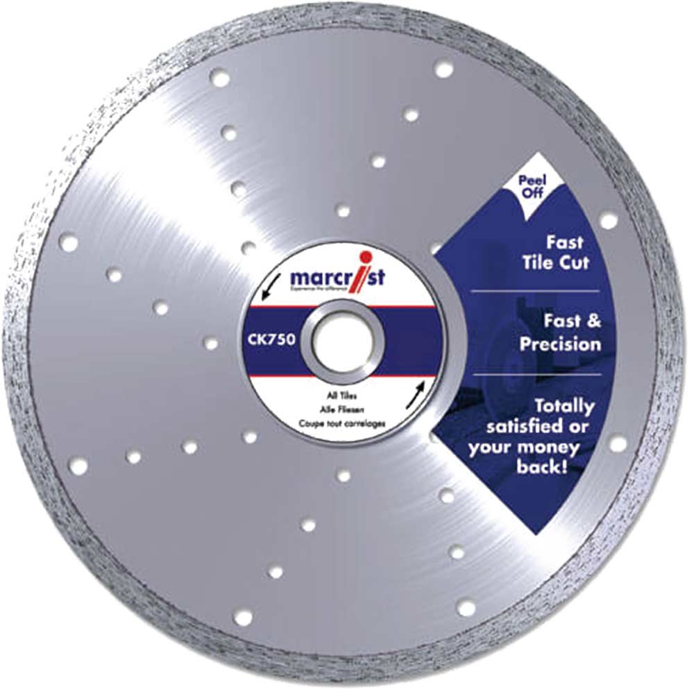 Marcrist CK750 230mm x 30mm Fast Tile Saw Diamond Cutting Blade without Flange for Marble Slate and Granite