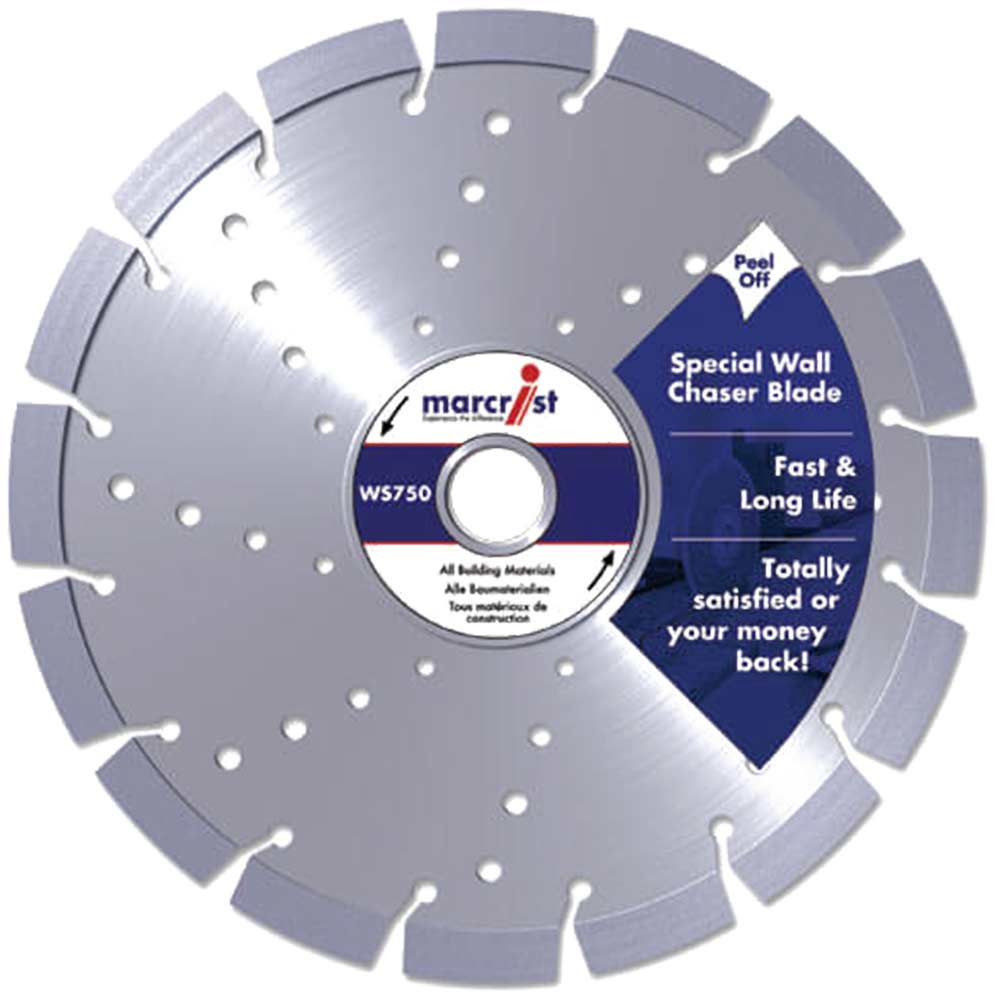 Marcrist WS750 140mm x 22mm Special Wall Chaser Diamond Cutting Disc for Building Materials and Concrete