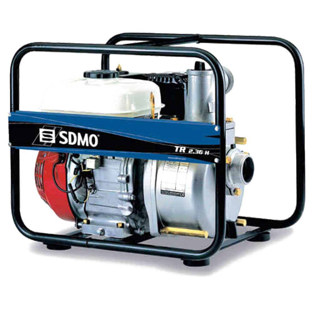 SDMO TR236H Petrol Dirty Water Surface Water Pump 2 50mm 29 Metre Lift 36000 Litres Hour Max Flow with Honda GX120 Engine