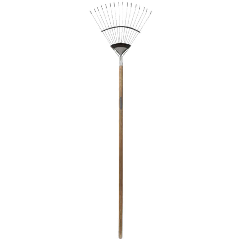 Spear and Jackson Traditional Stainless Steel Flexo Lawn Rake with 1193mm Wooden Handle