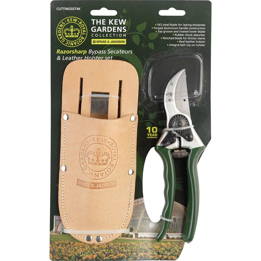 Kew Gardens Bypass Secateurs Max 20mm Capacity 215mm Long with Holster