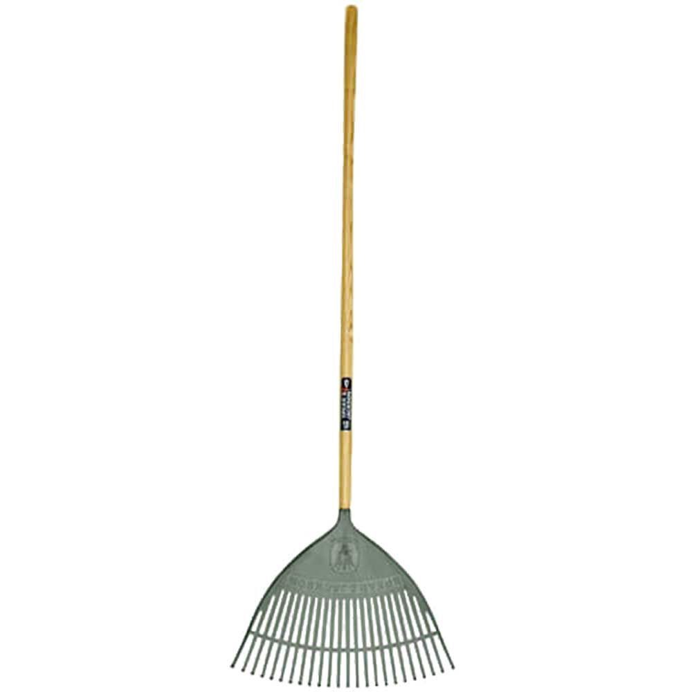 Spear and Jackson Neverbend Carbon Plastic Leaf Rake with 1219mm Wooden Handle