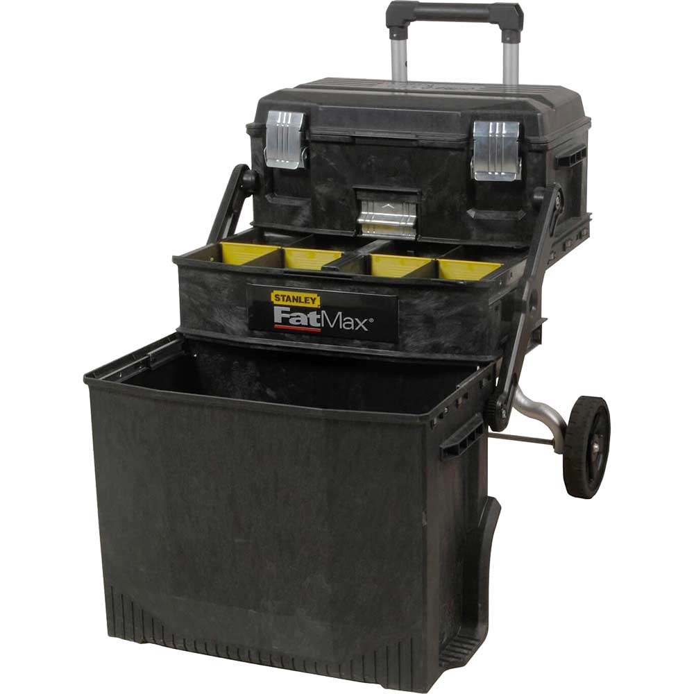 Stanley FatMax Rolling Cantilever Workshop Tool Box with Wheels Black