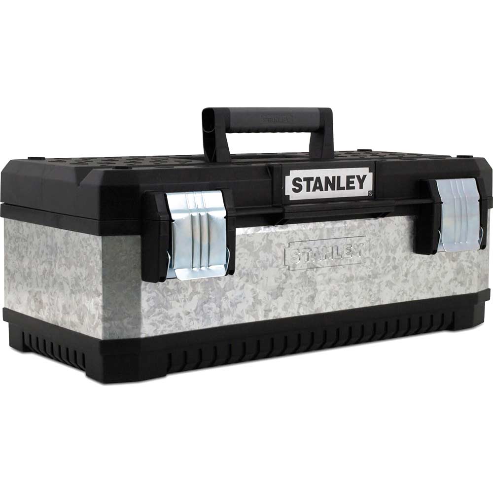 Stanley Galvanised Metal Tool Box Silver and Black 510mm 20