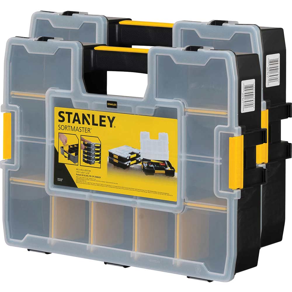 Stanley FatMax Sort Master Multi Compontent Organiser Box Pack of 2