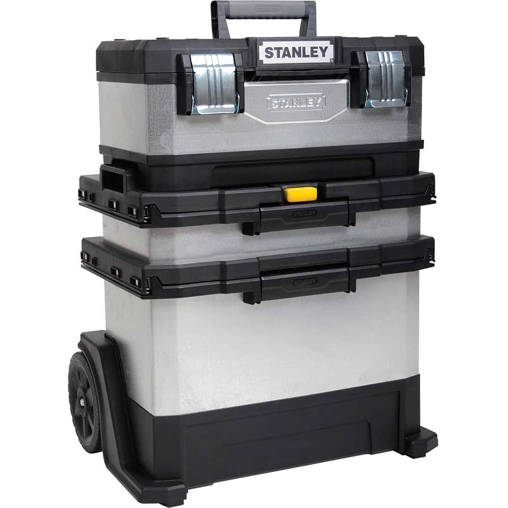 Stanley Galvanised Metal Rolling Workshop Tool Box