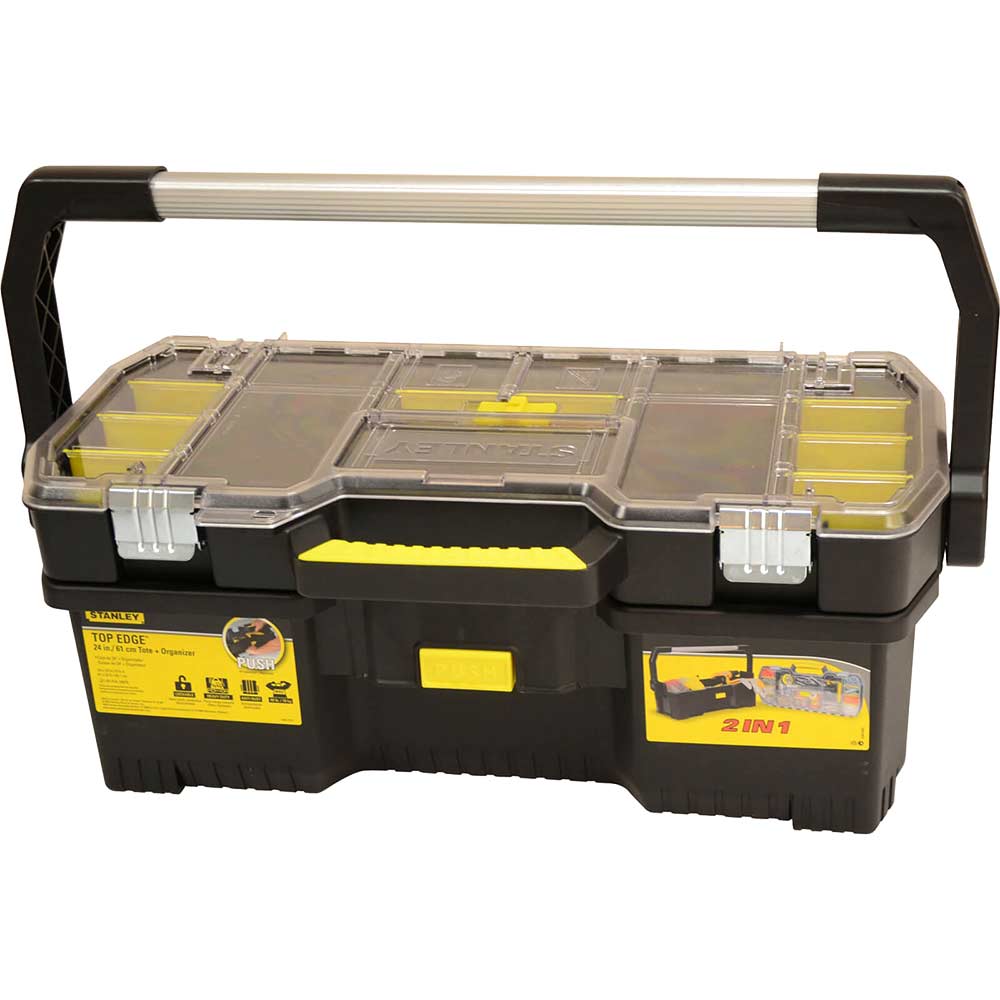 Stanley Plastic Tool Box with Tote Tray Organiser 600mm 24
