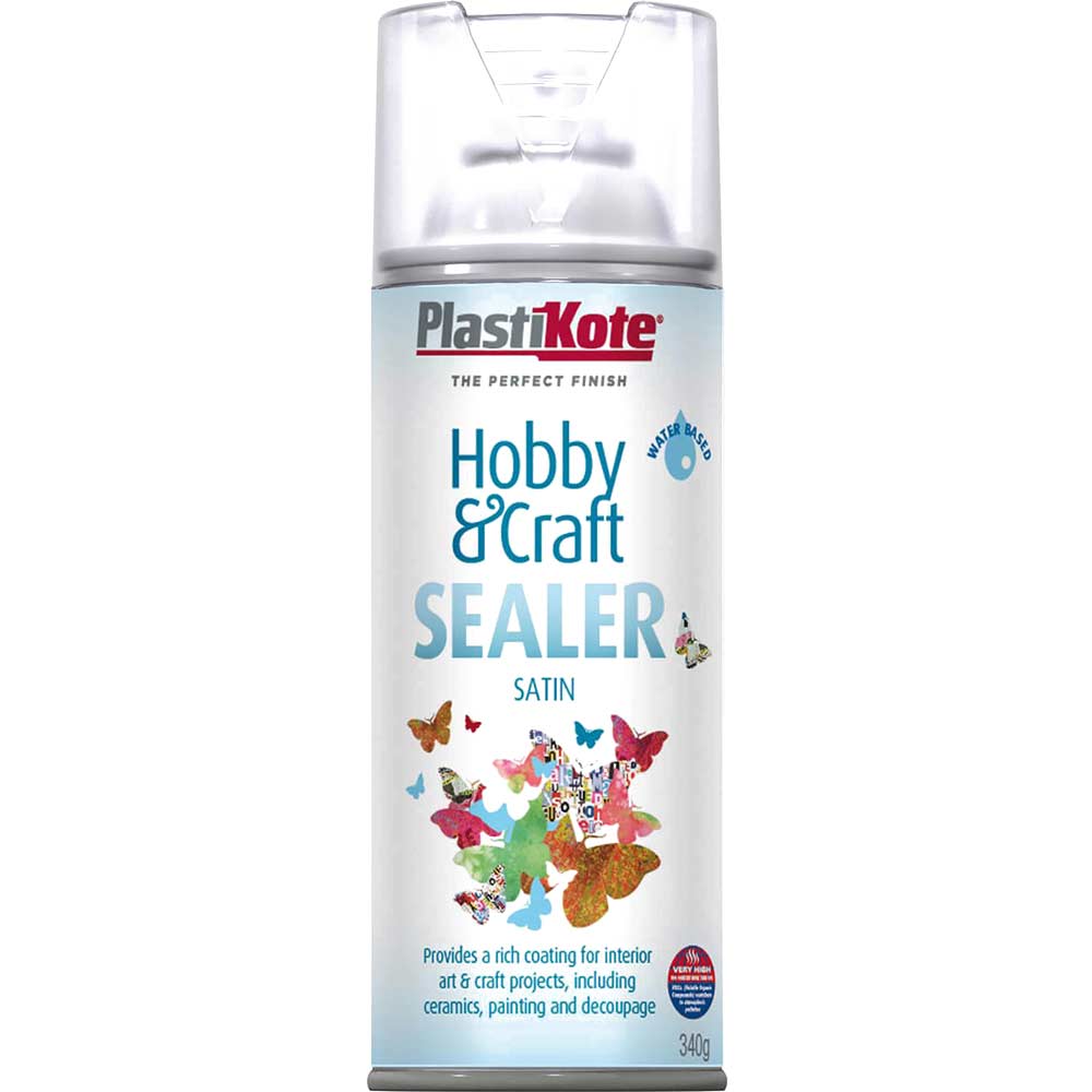 Plastikote Hobby and Craft Sealer Spray Clear Satin 400ml