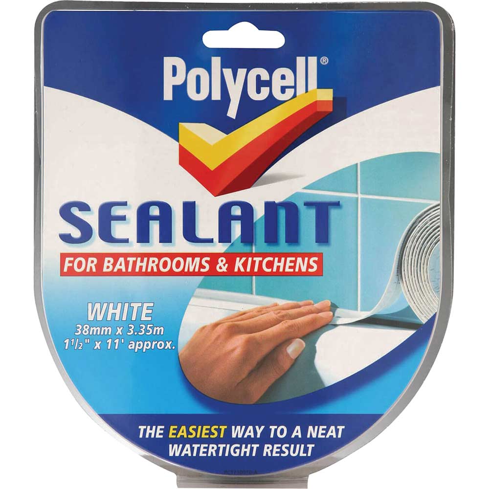 Polycell Sealant Strip for Bathroom Kitchen White 41mm