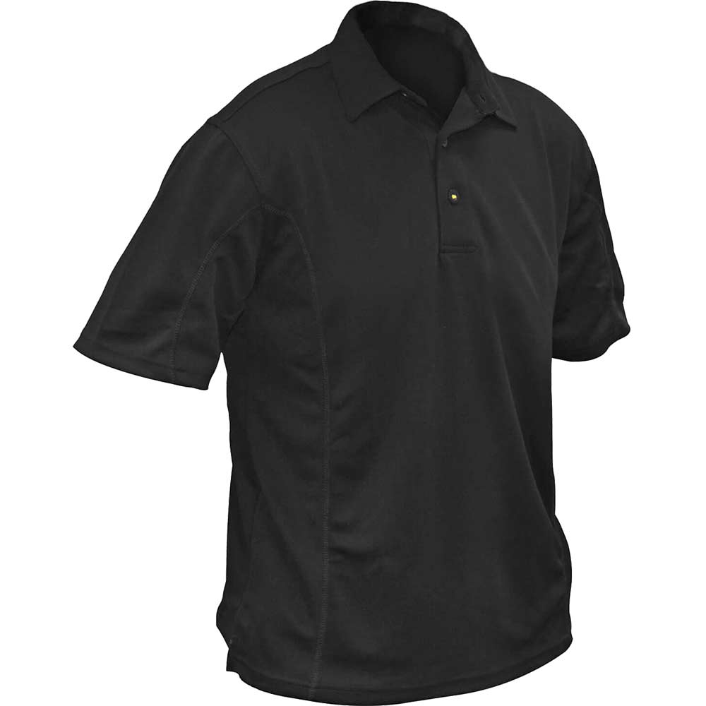 Roughneck Mens Quick Dry Work Polo Shirt Black Medium