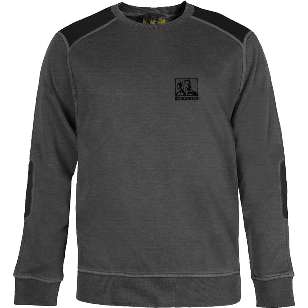Roughneck Mens Grey Crewneck Work Sweatshirt Medium
