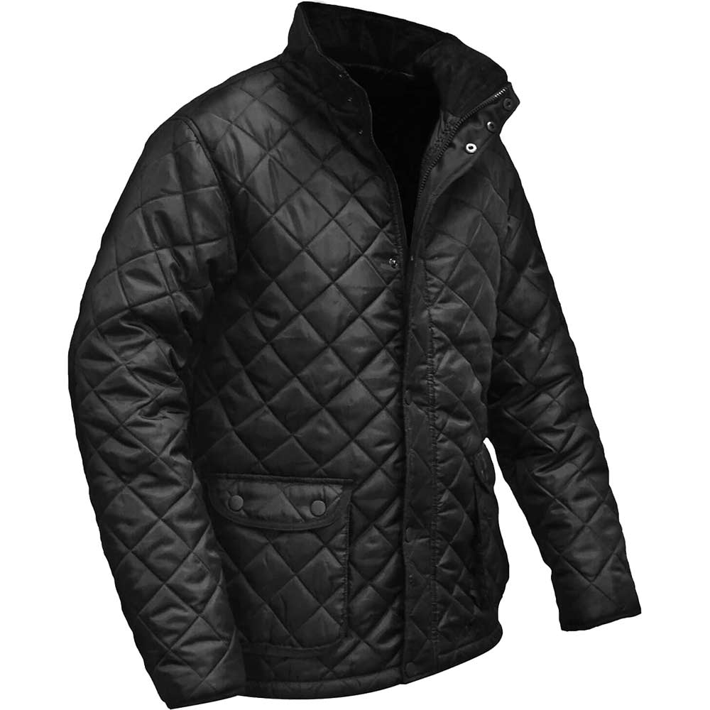 Roughneck Mens Quilted Work Jacket Black Large