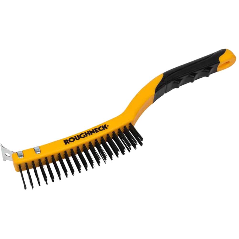 Roughneck Carbon Steel Soft Grip Wire Brush 350mm 14