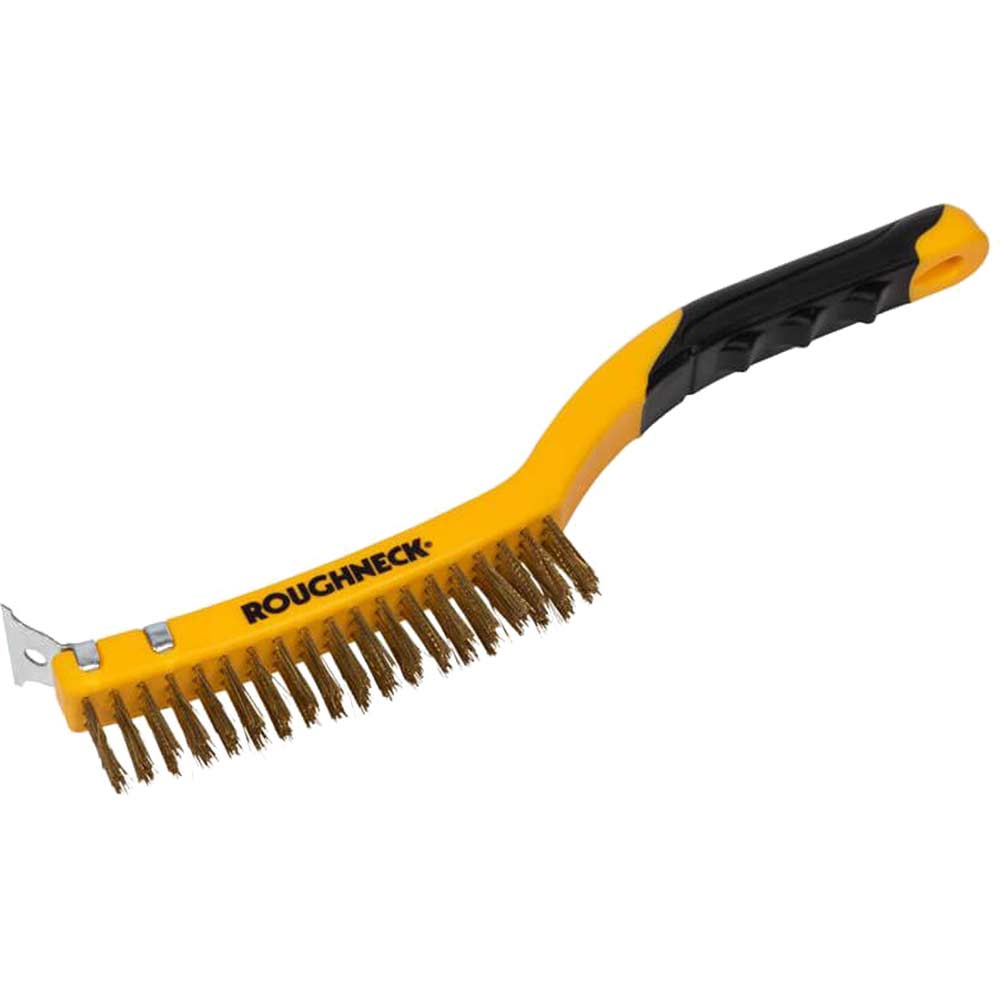 Roughneck Brass Soft Grip Wire Brush 350mm 14