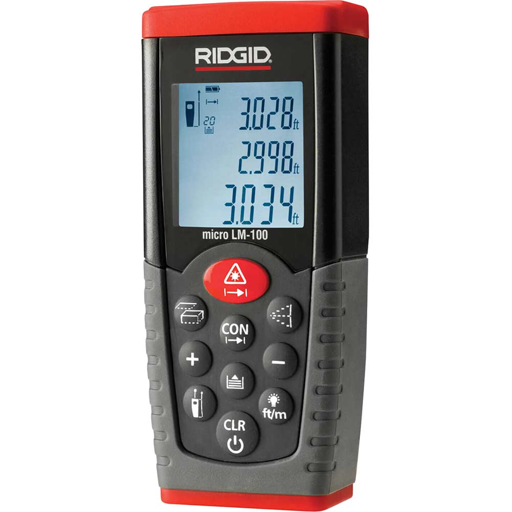 Ridgid Micro LM100 Laser Distance Measurer 50 Metre Range Metric and Imperial