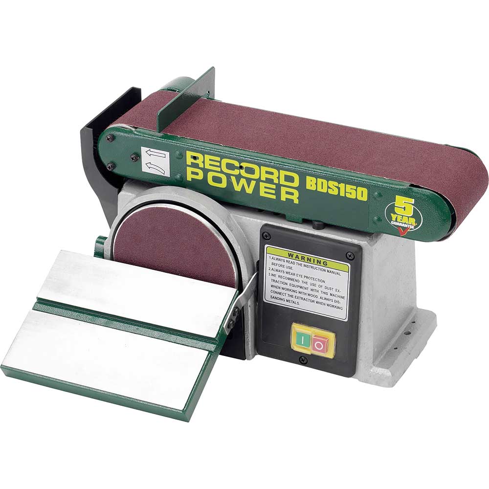 Record Power BDS150 Bench Belt and Wheel Sander 150mm Disc 240v