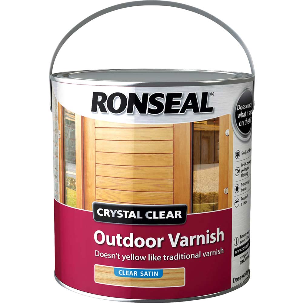 Ronseal Crystal Clear Outdoor Varnish Satin 25 Litre