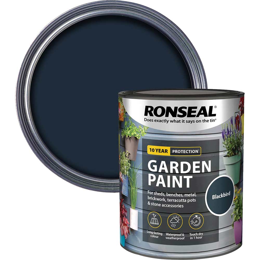 Ronseal General Purpose Garden Paint Black Bird 750ml