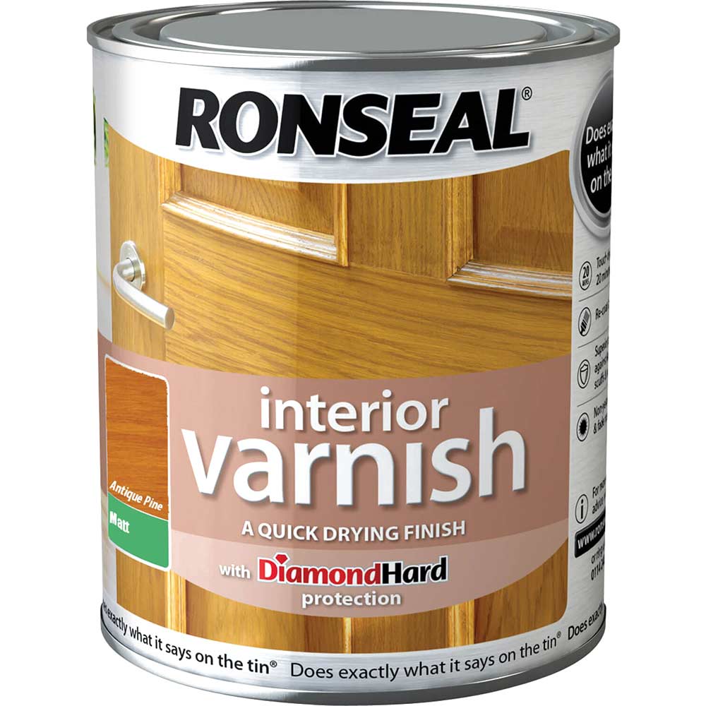 Ronseal Interior Varnish Quick Dry Matt Antique Pine 750ml