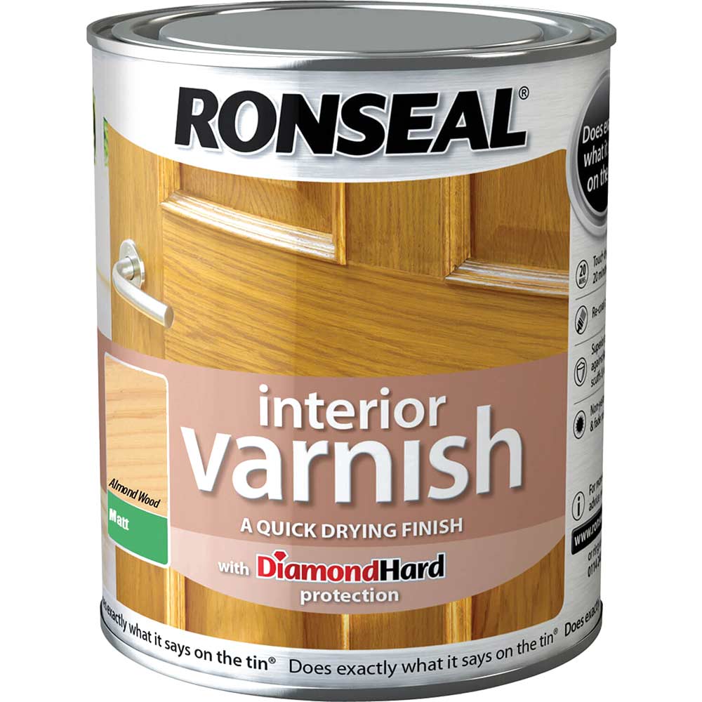 Ronseal Interior Varnish Quick Dry Matt Almond Wood 750ml