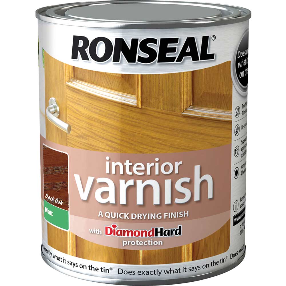 Ronseal Interior Varnish Quick Dry Matt Dark Oak 750ml