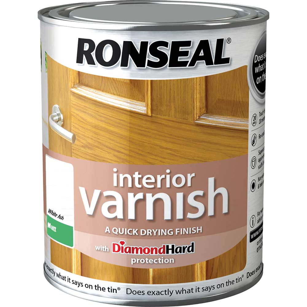 Ronseal Interior Varnish Quick Dry Matt White Ash 250ml