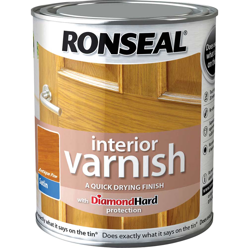 Ronseal Interior Varnish Quick Dry Satin Antique Pine 250ml