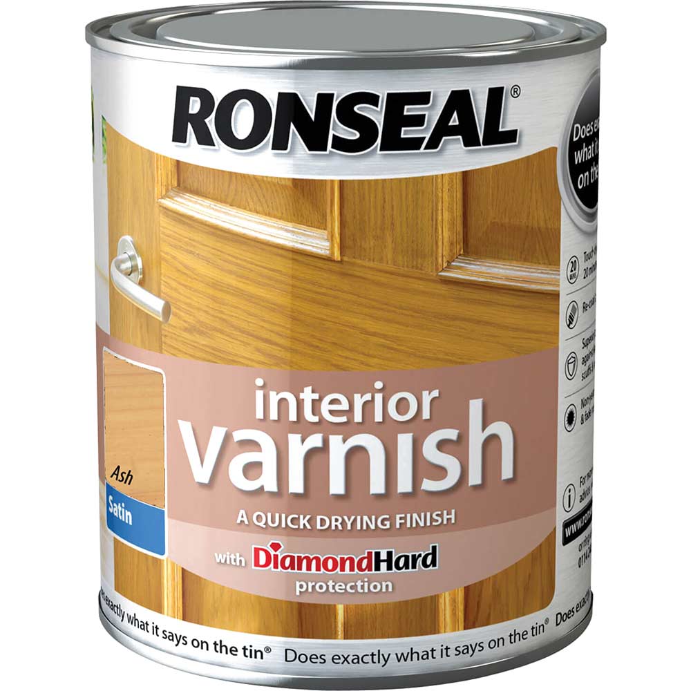 Ronseal Interior Varnish Quick Dry Satin Ash 250ml