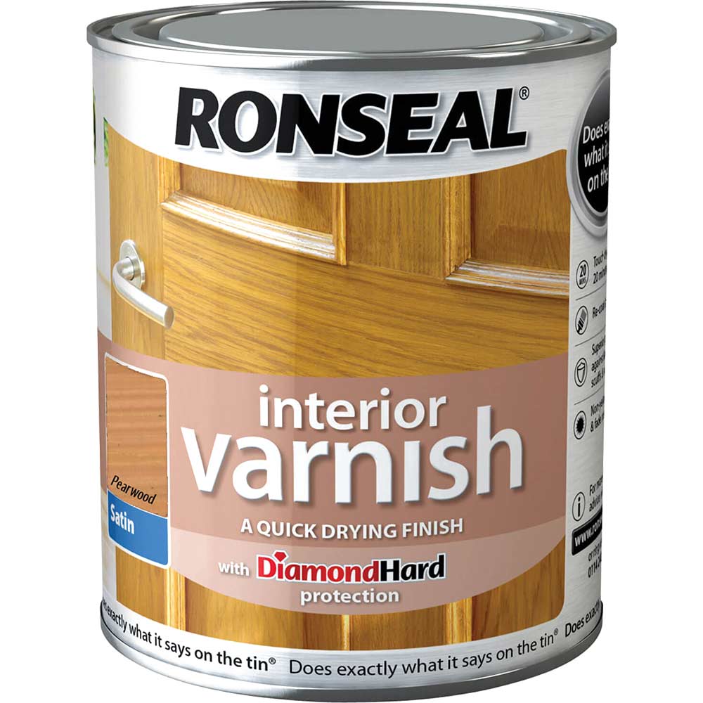 Ronseal Interior Varnish Quick Dry Satin Pearwood 750ml