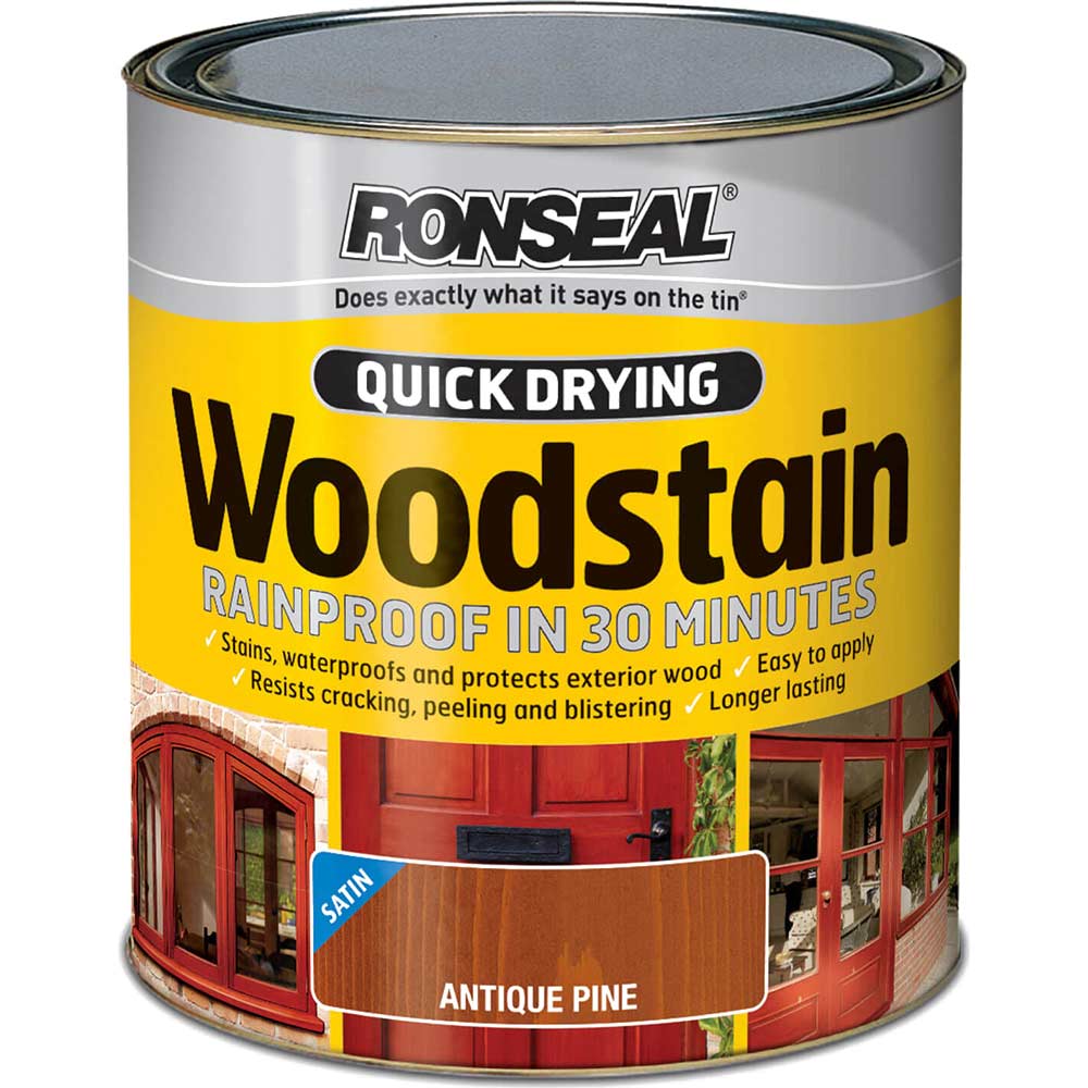 Ronseal Woodstain Quick Dry Satin Deep Mahogany 250ml