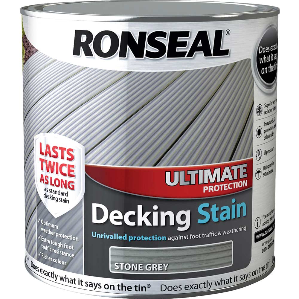 Ronseal Ultimate Protection Decking Stain Stone Grey 25 Litre