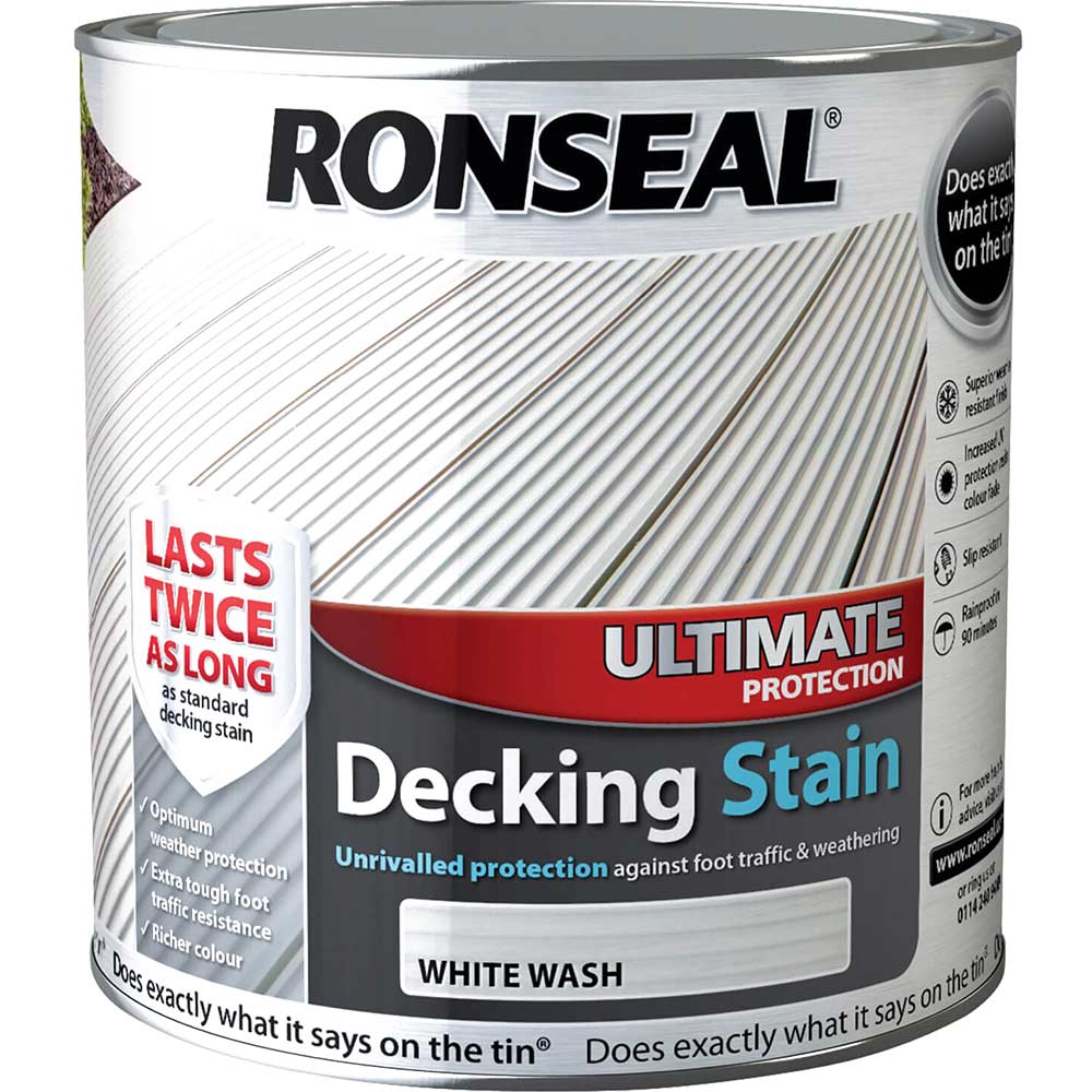 Ronseal Ultimate Protection Decking Stain White Wash 25 Litre