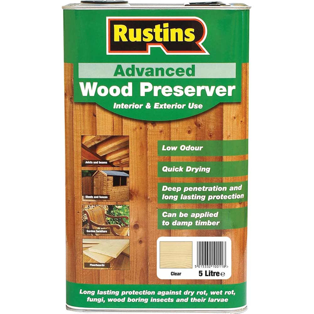 Rustins Advanced Wood Preserver Clear 5 Litre