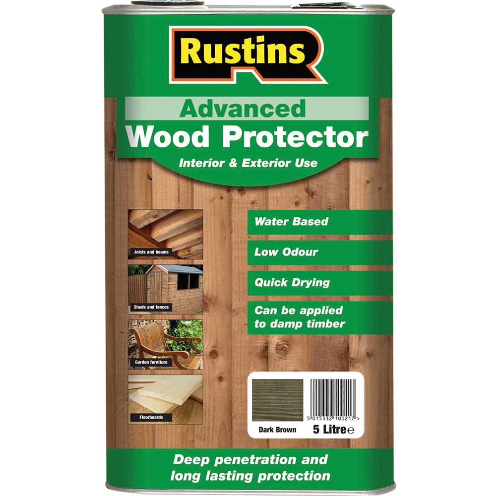 Rustins Advanced Wood Preserver Dark Brown 5 Litre