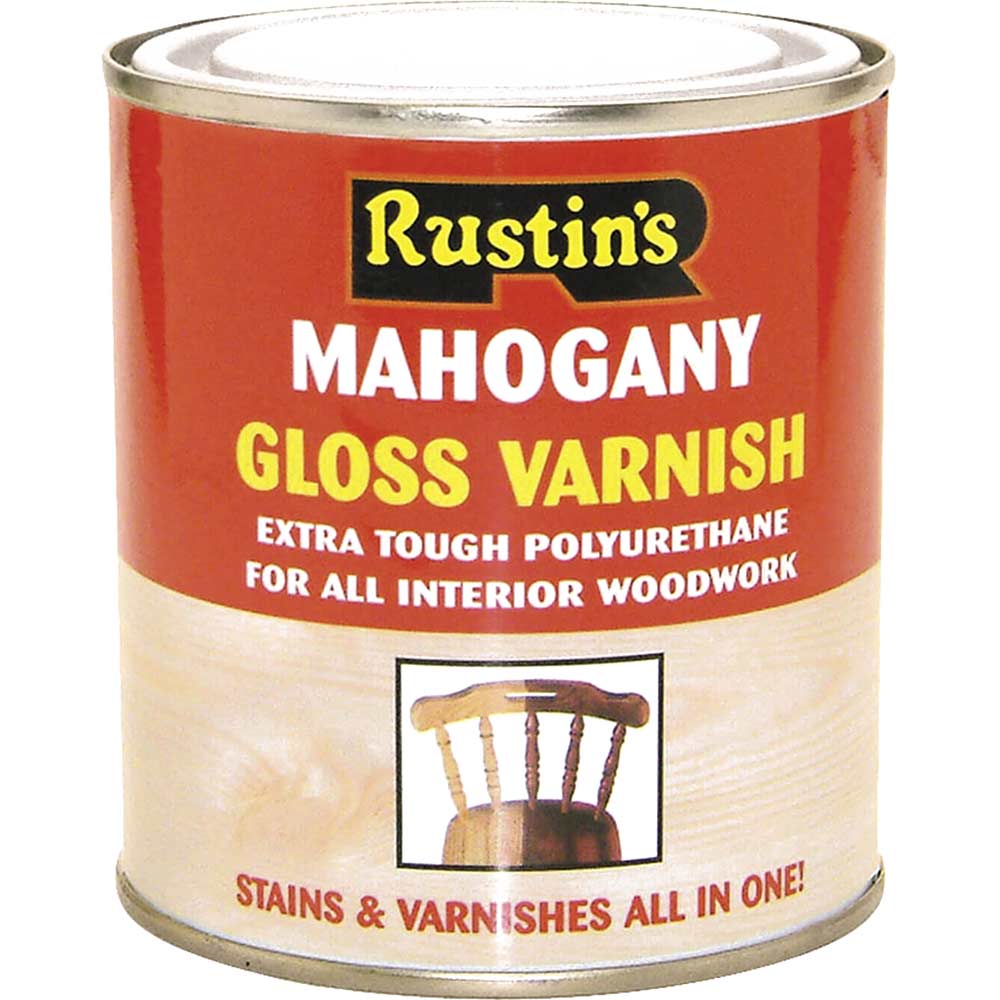 Rustins Polyurethane Varnish and Stain Gloss Walnut 500ml