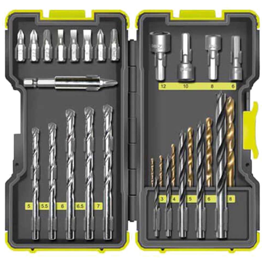 Ryobi 30 Piece Drill and Screwdriver Bit Set in Stackable Case