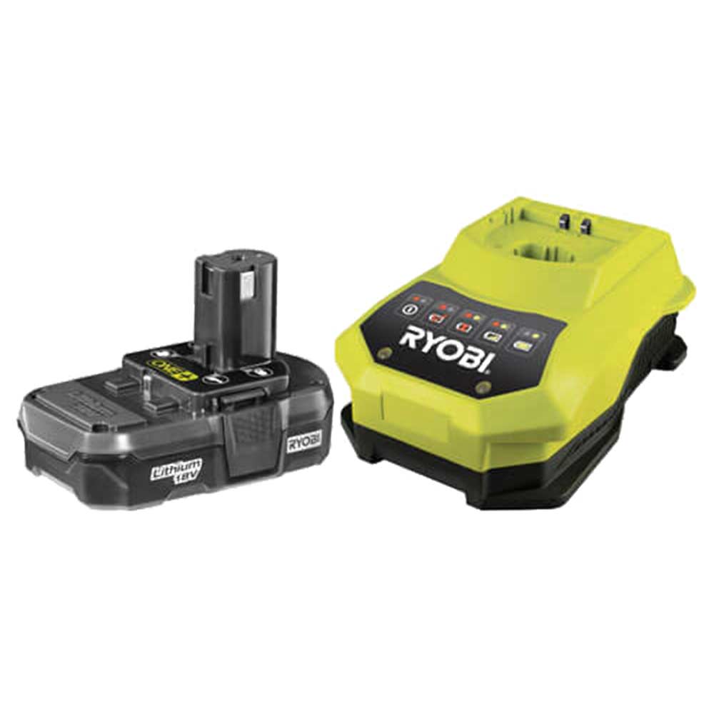 Ryobi RBC18L13 18v Cordless Lithium Ion Slim Battery 13ah with Super Charger for ONE Compatible Tools