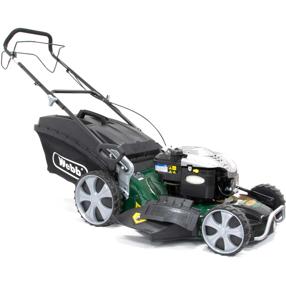 Webb R21HW Self Propelled Petrol 4 in 1 Rotary Lawnmower 530mm Cut with Steel Deck and Briggs and Stratton 675 Series 4 Stroke Engine