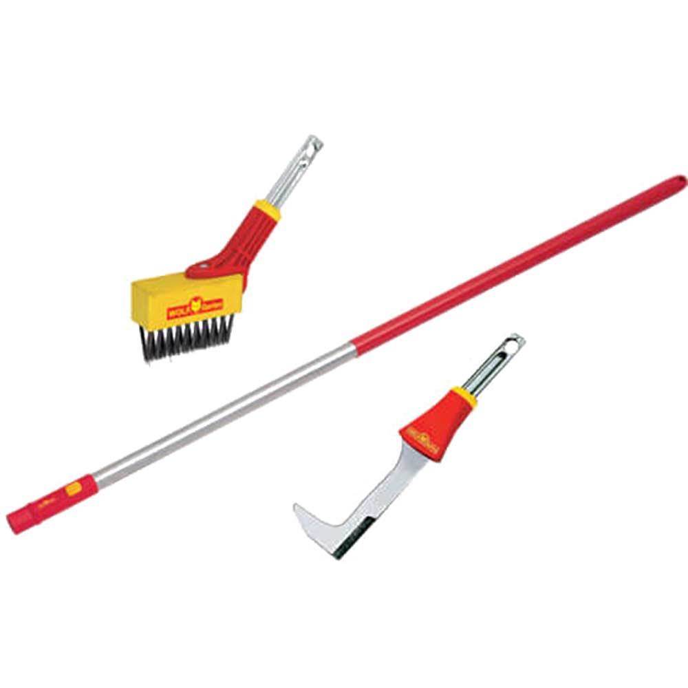 Wolf Garten Multi Change Patio Weeding Brush Scraper Aluminium Handle 1500mm