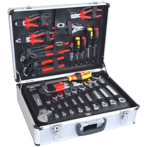 127 piece hand tool kit in aluminium case
