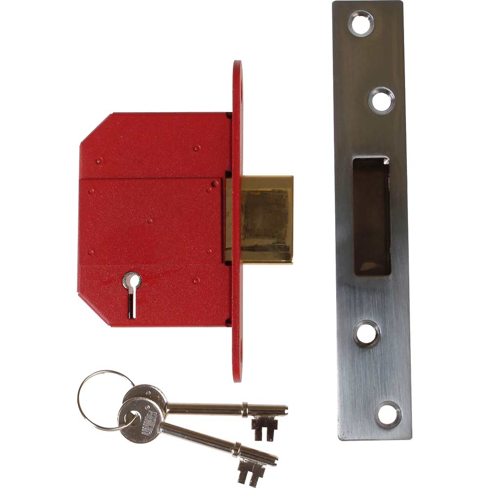 Union Strongbolt 5 Lever Mortice Deadlock Satin Chrome 67mm