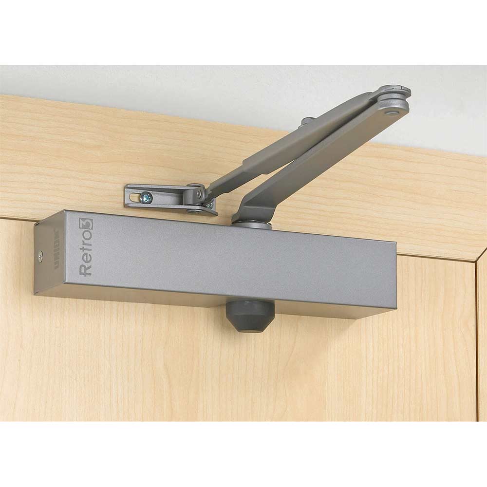 Union Locks Replacement Door Closer Size 4 Silver Finish JRETRO4SIL