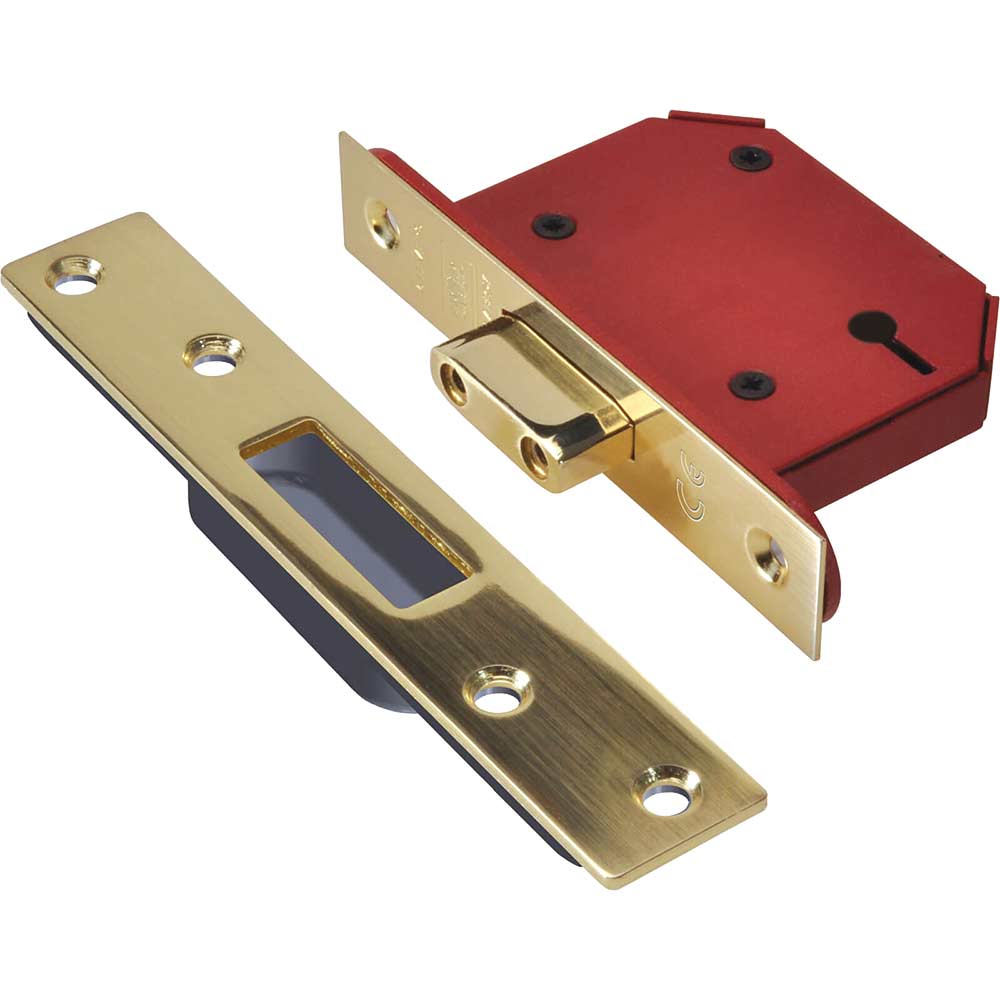 union strongbolt3 lever mortice deadlock polished brass 79mm