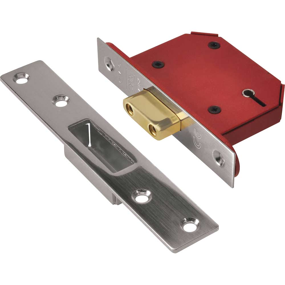 Union Strongbolt 5 Lever Mortice Deadlock Stainless Steel 79mm