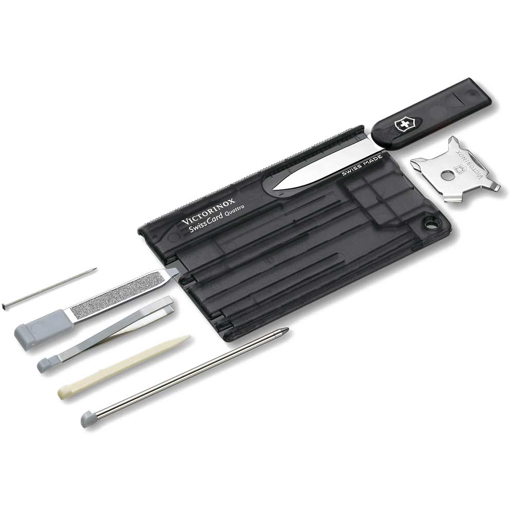 Victorinox Swiss Card Quattro Translucent Black 12 Functions