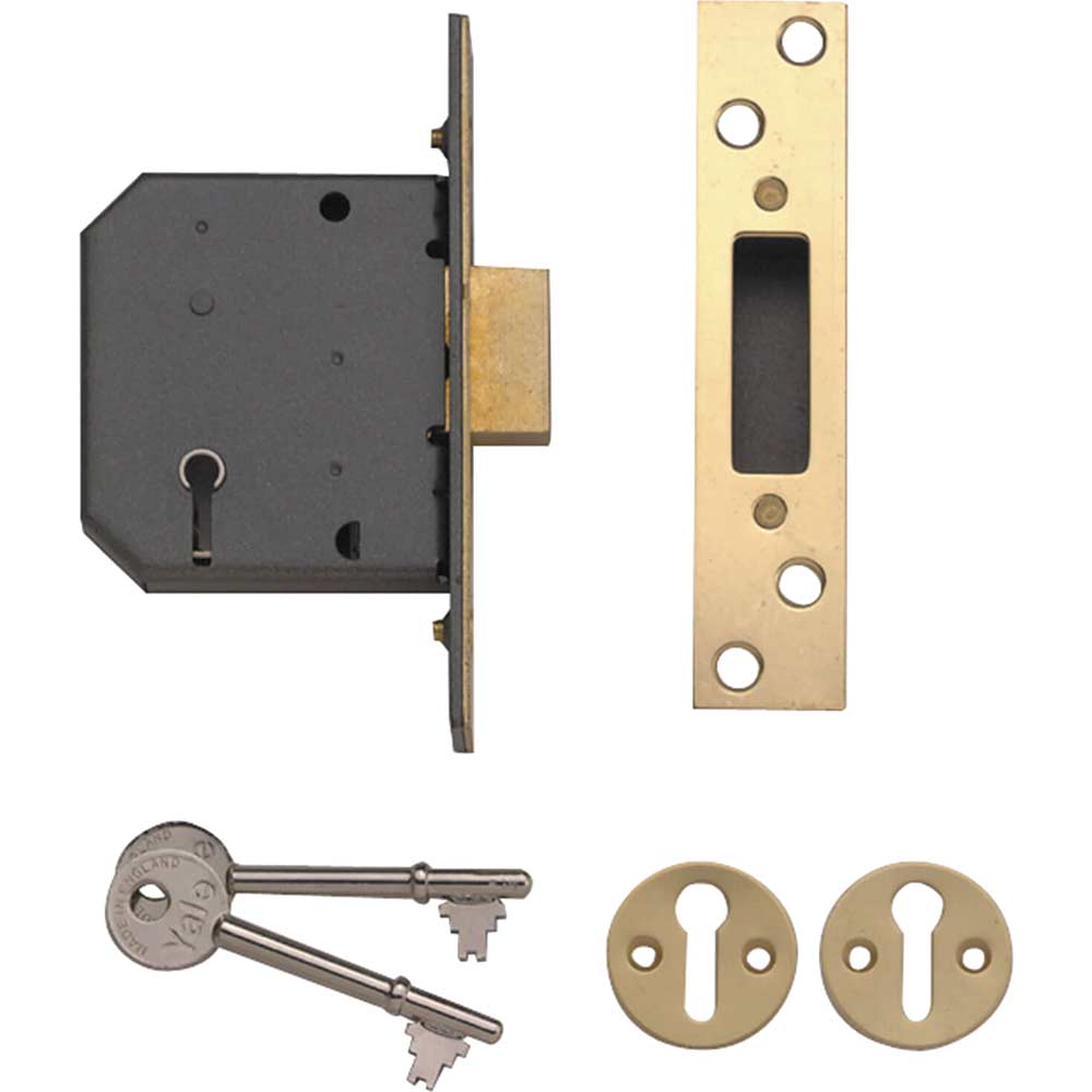 Yale Locks PM552 5 Lever Mortice Dead Lock 67mm 25 Polished Brass